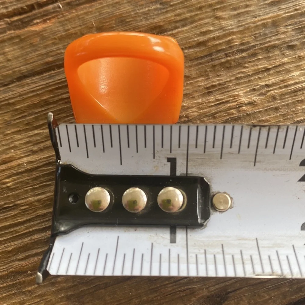 Vintage deeply carved Bakelite flower ring orange butter scotch egg yoke boho